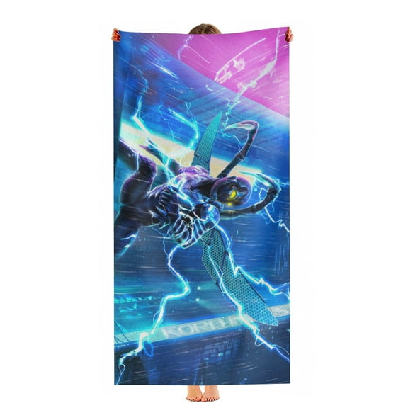 Blue Beetle Beach Towel Birthday Gift for Boys Teenager Men 30"x60" Quick Drying Microfiber
