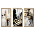 thumbnail image 2 of Designart "Essential Bliss Minimalist Gold Abstract Painting" Abstract Painting Framed Wall Art Set Of 3 - Gold Modern Frame Gallery Set For Office Decor, 2 of 6