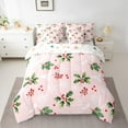 thumbnail image 3 of Feelyou Christmas Poinsettia Floral Twin Bedding Sets 7-Piece, Winter Snowflake Bedding Comforter Set, Kids Boys Girls Reversible Sheet Sets, Breathable Home Decor, 3 of 8