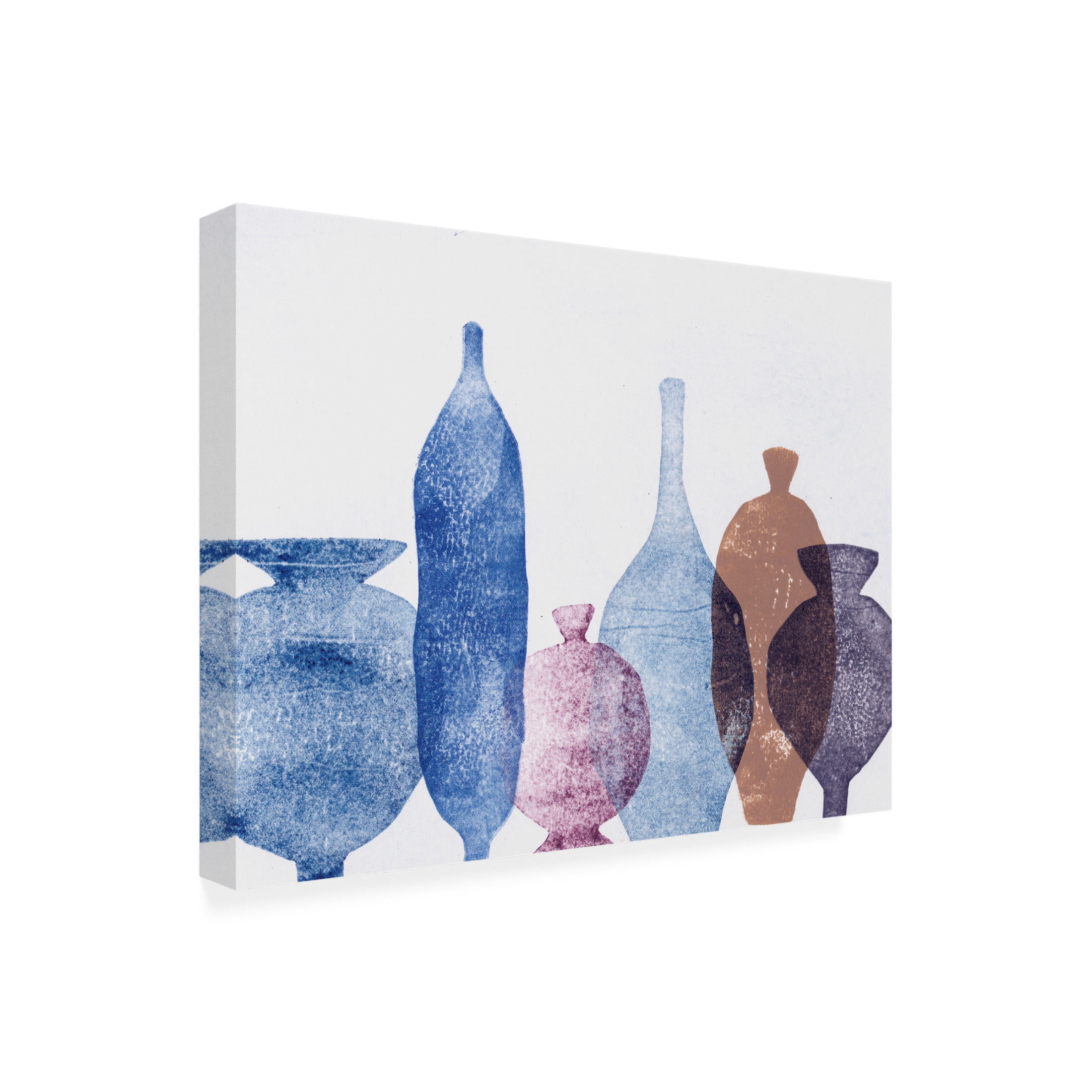 Canvas Wall Art - Pernille Folcarelli 'Vases 1 Blue' Wall Art for Living Room, Bedroom, or Office Décor by Trademark Fine Art - 47 x 35 Inches