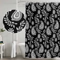 thumbnail image 5 of Black Paisley Shower Curtain, Waterproof Shower Curtains for Bathroom, Ethnic Vintage Floral Botanical Abstract Washable Fabric Bathtub Curtain Set Bath Decor with 12 Hooks Long 72"x84", 5 of 8