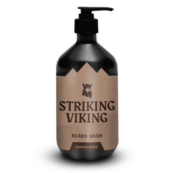 Striking Viking Beard Shampoo 8oz Sandalwood All Natural Petroleum Free Beard Wash for Men