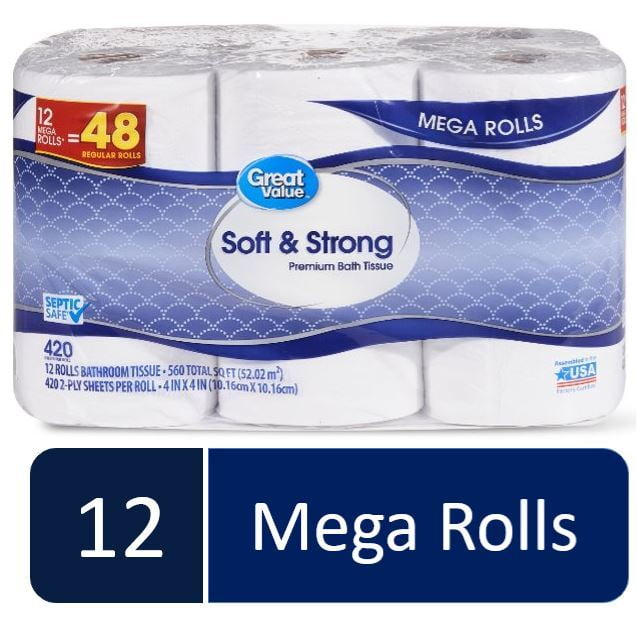 4 Pack CLEAN SOFT Toilet Paper Rolls Bathroom Tissue Soft 2 PLY 