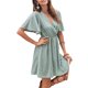 thumbnail image 4 of Sunloudy Vestido casual de manga corta para mujer, a la moda, estampado de puntos, cuello en V, cintura alta, vestido de gasa Sunloudy S M L XL, 4 of 8