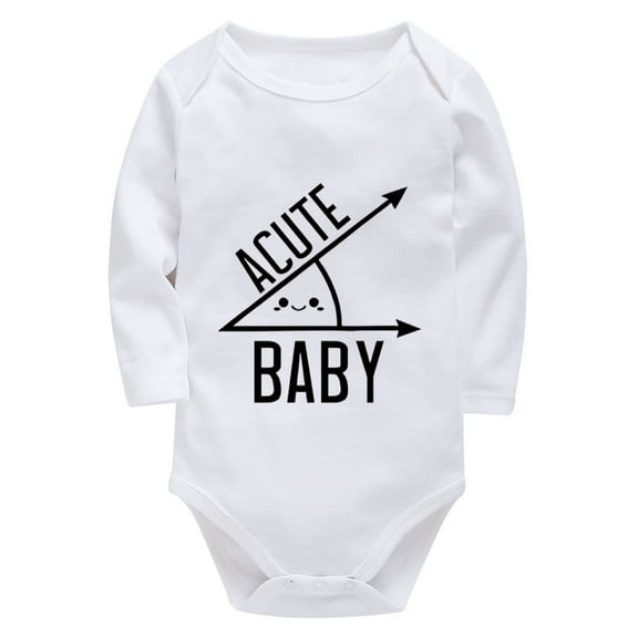 Acute Baby Onsies Boy Long Sleeve Neutral Baby Girl Outfit White Baby Onesie 6-9 Months