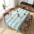thumbnail image 3 of Aqua Striped Table Cloth Waterproof Tablecloths, Rustic Farmhouse Stripes Tablecloth Dining Table Cover for Kitchen Party Tabletop Outdoor, Rectangle Tablecloth 54x108 Inch, 3 of 9