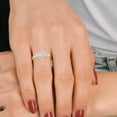 thumbnail image 3 of SZUL Women's 1 CTW Three Stone Emerald Cut Lab Grown Diamond Ring in 14K Yellow Gold, 3 of 5