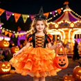 thumbnail image 5 of LILIYA Girls Halloween Enchanting Hat Outfit with Tutu Dress, Fancy Party Set for Dress Up and Halloween Party 4-5 Years, 5 of 7