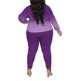 thumbnail image 2 of Plus Size Two Piece Outfits For Women Casual Round Neck Jogging Sets Long Sleeve Tracksuit With Pockets, 2 of 2