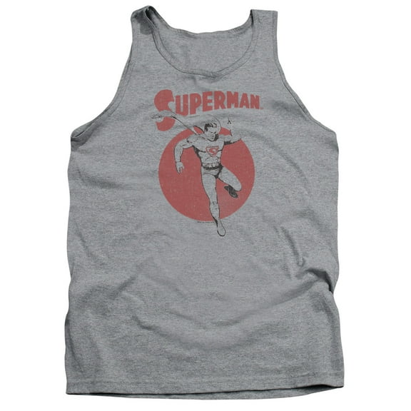 Superman Vintage Sphere Adult Tank Top Athletic Heather