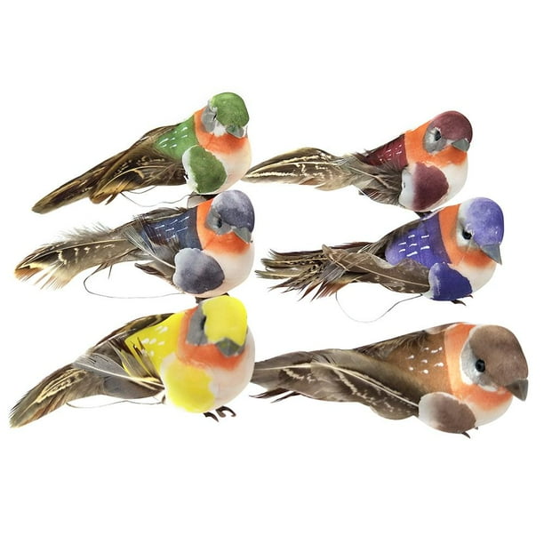 Mojoyce 12pcs Artificial Foam Feather Birds DIY Crafts Ornament Home Garden Decor