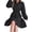 Black, variant on Women's Collared Neck Long Sleeve Dress with Pockets 95% Polyester 5% Elastane Everyday Comfort and Style Everyday chic