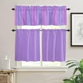 thumbnail image 2 of Pink White Stripe Kitchen Curtains, Modern Minimalist Geometric Striped 3-Piece Kitchen Curtain Valance and Tiers Set 24 Inch Length, Rod Pocket Half Window Curtains for Cafe Living Room Bathroom, 2 of 6