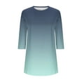 thumbnail image 7 of JTZGDY Fall Tunic Tops for Women Fashion Tie Dye/Striped/Color Block/Floral Printed 3/4 Length Sleeve Crewneck Graphic T-Shirts Loose Flowy Dressy Pullover Blouse Navy#01 XL, 7 of 7