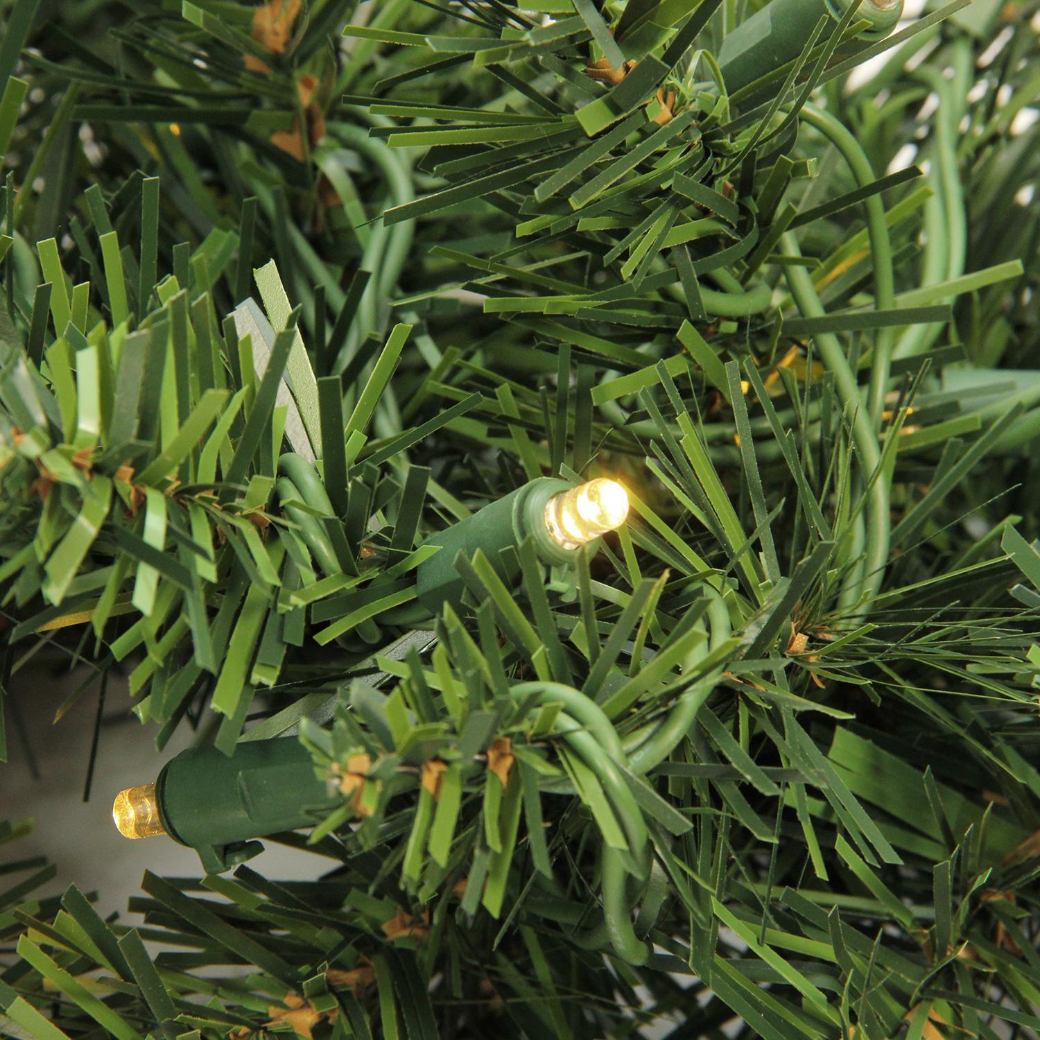 25' x 20" Pre-Lit Buffalo Fir Commercial Artficial Christmas Garland - Warm White LED Lights