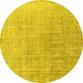 thumbnail image 1 of Ahgly Company Machine Washable Indoor Round Persian Yellow Traditional Area Rugs, 8' Round, 1 of 4