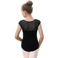thumbnail image 2 of Stelle Girls Mesh Short Sleeve Ballet Leotards Dance Gymnastic Outfits Basic Dance Leotard for Girls/Toddlers/Kids,Black,4T, 2 of 8