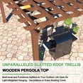 thumbnail image 3 of VEIKOUS 12x12ft Cedar Wood Pergola W/ Sturdy Structure and Slatted Roof for Patio, Garden or Deck, 3 of 17