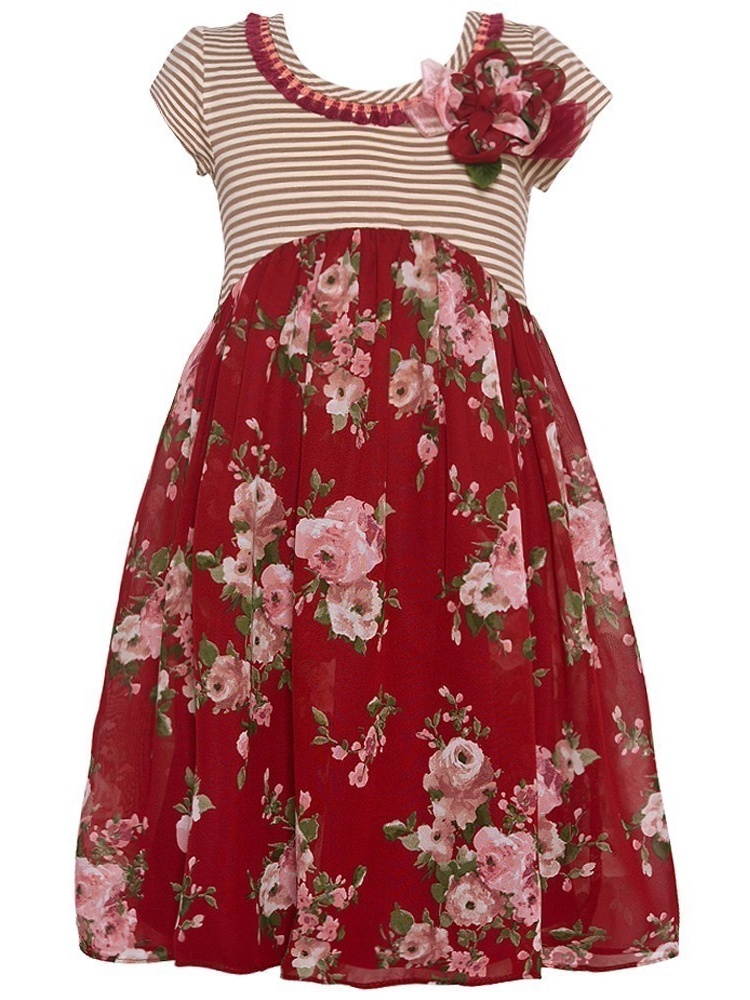 bonnie jean burgundy dress