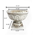 thumbnail image 3 of WRXELAN 14.5-inch tall × 17.7-inch wide MGO Vintage Rust-Colored Bowl Planter, low-profile outdoor planter, suitable for gardens, patios, and porches, French country home decor, 3 of 7