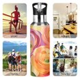thumbnail image 7 of Yayeee 20oz Insulated Water Bottle Double Wall Stainless Steel with Flip Straw Lid, Pink Abstract Floral, 7 of 7