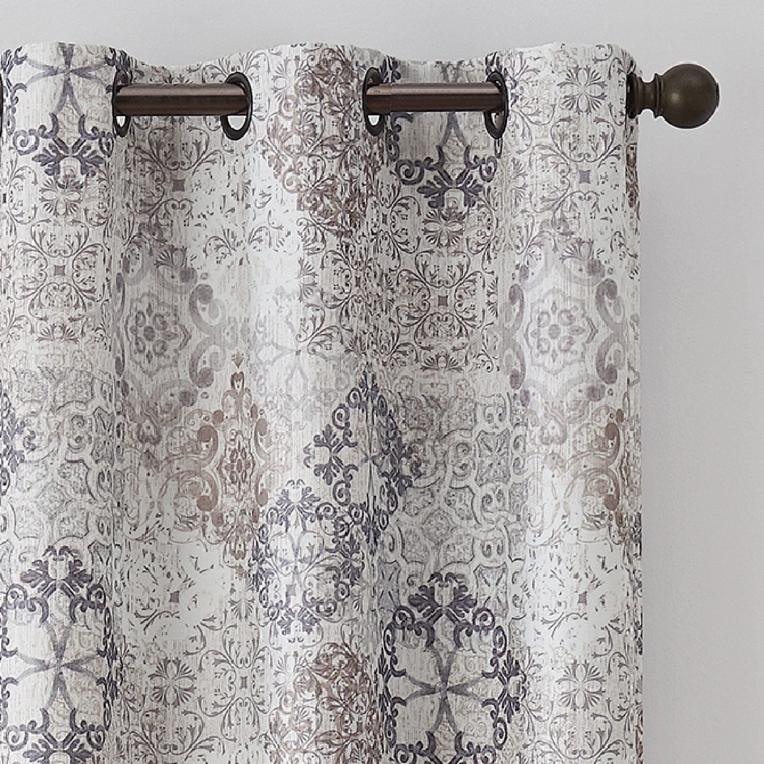 Eclipse Absolute Zero Martina Medallion Absolute Zero 100% Blackout 40 x 95 Curtain Panel in Taupe