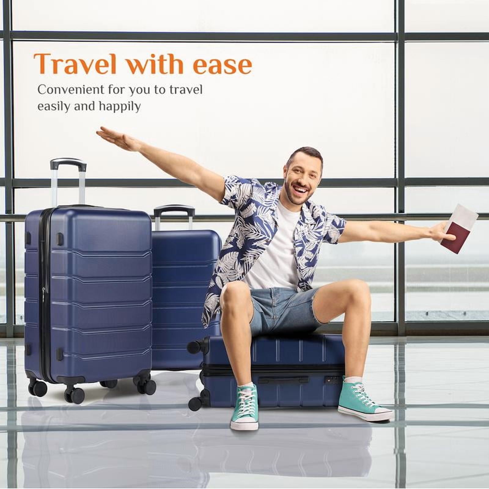 Luggage 20''/24''/28''Luggage, Hard Shell ABS Suitcase with Double Spinner Wheels, Lightweight Expandable Rolling Luggage with TSA Lock