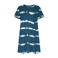 thumbnail image 3 of Pejock Women's Summer Casual Tshirt Dresses O Neck Short Sleeve Loose Dress Sundress with Pockets Navy B L (US Size: 8), 3 of 4