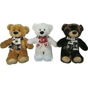 Holiday Basix 28101 Christmas Bears, 18 in H, Brown/White/Dark Brown