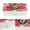 thumbnail image 4 of Rose Leopard Portable PU Leather Jewelry Box Organizer with Removable Compartment, Necklace Holder, Bracelet Holder, 4 of 6
