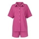 thumbnail image 3 of Puntoco Moda Mujer Verano Sólido V-Cuello Botón Casual Manga Corta Top+Pantalón Conjunto Liquidación Puntoco Puntoco-3878, 3 of 5