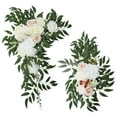 thumbnail image 2 of Kit de flores para arco de boda, área de bienvenida, decoración del arco de boda, blanco (esquina de flores grande 86*50 cm, esquina de flores pequeña 45*30 cm), 2 of 14