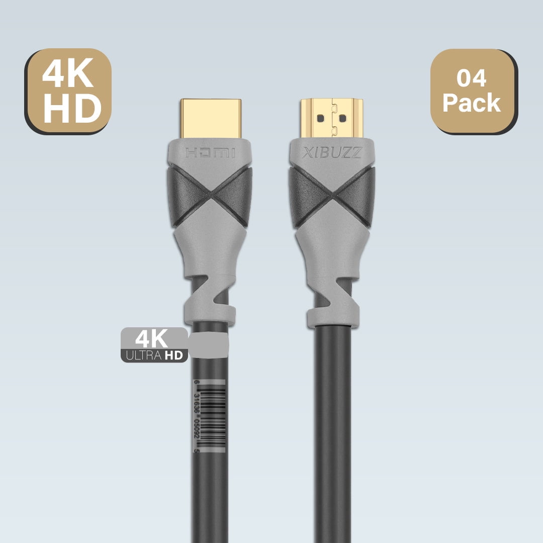 [4PACK] 6 FT 4K HDMI Cable for 4K TV Ultra High Speed HDMI Cable Roku TV, Hulu TV, Laptop