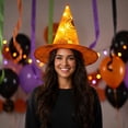 thumbnail image 5 of Light String,Battery Operated Witch Hat LED Garland With Spider Web Cutout Design,Shelf Table Accent Used For Teen Halloween Indoor Classroom Scene Arrangement(Orange), 5 of 7