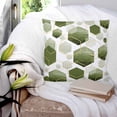 thumbnail image 3 of 14x14 Pillow Covers Set of 2, Sage Green Marble Throw Pillow Covers Decorative Couch Cushion Case, Gold White Geometric Hexagon Modern Microfiber Square Pillowcases for Bedroom Car Living Room, 3 of 7
