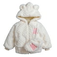 thumbnail image 2 of Hicidod Kids Fleece Jacket Girls Soft Solid Color Winter Warm Coats Cute Ears Hooded Zipper Faux Fur Thicken Cute Outerwear, 2 of 7
