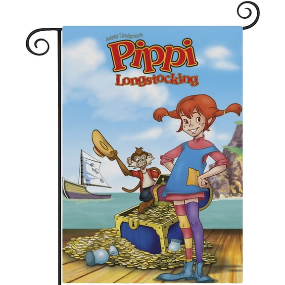 Pippi Longstocking-themed Garden Flag. Perfect gift for fans, friends, and family members, and suitable for outdoor activities, party decorations11''x18''