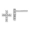 thumbnail image 4 of 14K White Gold Polished Diamond Cross Post Earrings (0.192Ct), 4 of 5