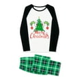thumbnail image 4 of Christmas Family Pajamas Matching Set Christmas Tree Print Long Sleeve Tops and Plaid Pants Loungewear Soft Sleepwear, 4 of 10