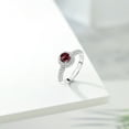 thumbnail image 4 of Gem Stone King 925 Sterling Silver Red Rhodolite Garnet and White Moissanite Engagement Ring for Women (1.16 Cttw, Round 5MM, Available in Size 5, 6, 7, 8, 9), 4 of 6