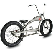 WonderWheels 26 Stretch Cruiser Coaster Brake Triple Tree Fork, Handlebars Hi-rise, Alloy Black Rims. 26x3.0 26H Black Tire - Matte Grey