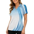 thumbnail image 5 of BXJX Womens Cotton Polo Shirts, V Neck Short Sleeve Collared Sport Golf Tops Multicolor Size 2XL, 5 of 7
