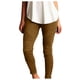 thumbnail image 1 of Gibobby pantalones cargo mujer Pantalones elásticos de color sólido ajustados casuales de moda multicolor grande para mujer con bolsillos (Caqui, XL), 1 of 5