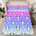 thumbnail image 2 of jejeloiu Cartoon Panda Animal Bed Sheets,Wildlife King Sheets,Pink Purple Blue Sheet Set For Girls,Breathable Home Decor,4pcs, 2 of 7