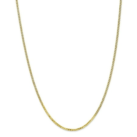 Roy Rose Jewelry 10K Yellow Gold 2.2mm Flat Beveled Curb Chain ~ length: 16 inches
