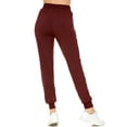 thumbnail image 2 of World of Leggings Buttery Smooth Solid Basic Burgundy Joggers - Burgundy Large, 2 of 2