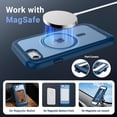 thumbnail image 4 of JJEAN-Magnetic for iPhone SE Case 3rd/2rd,iPhone 8/7 Case, [Compatible with MagSafe][Military Grade Drop Protection][Heavy Duty Protection][Non-Slip] 2-Layer Bumper Phone Case 4.7''-Deep Blue, 4 of 4