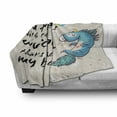 thumbnail image 3 of Cartoon Soft Flannel Fleece Throw Blanket, Unicorn Dreaming Rainbow Myst Epic Creature Pony Grace Artwork, Cozy Plush for Indoor and Outdoor Use, 60" x 80", Cream Blue Black, by Ambesonne, 3 of 6