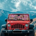 thumbnail image 3 of Uorisanigo Windshield Sun Shade for Rubicon Sahara TJ JK JKU 2 Door & 4 Door Accessories 16.14''x52.95'' Pink Camo Hunting Forest Front Window Shade Sun Visor Blocks UV Rays Keep Your Car Cool, 3 of 7