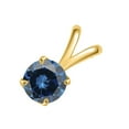 thumbnail image 4 of AoneJewelry 0.33 CT Round Blue Diamond Solitaire Pendant In 14K Yellow Gold, 4 of 4